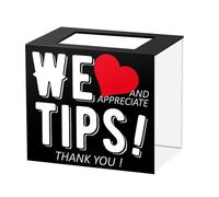 Ujjdwiurgh Pour Barman Tip Pot Bar en Acrylique 6 X 4 X 5 Pouces pour Conseils de Collecte Boîte de Dons de Dons