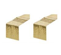 Ujjdwiurgh pour la Fête, Décorations de Mariage, 2 Paquets de Table en Sequins Dorés de 12x108 Pouces.