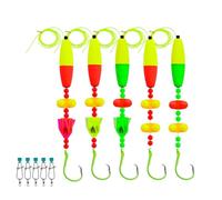 Ujjdwiurgh pour Le Plaqueur de Pêche du Poisson-Chat 5pcs Float Rigs avec des Crochets Rattler et 6/0 Circle