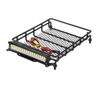 Ujjdwiurgh pour MN D90 D91 D99 MN90 MN99S 1/12 PièCes de Mise à Niveau de Voiture TéLéCommande en MéTal Porte-Bagages Plateau de Toit avec Accessoires de LumièRe LED