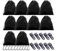 Ujjdwiurgh Pour tonnelle, jardin, plage, tente, extérieur, pour tonnelle, rideaux, sac de poids, 10 poches, 10 mousquetons, 10 clips de portabilité