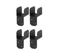 Ujjdwiurgh Pour Wood House 18 GAUGE Black Roist Anchor Connector Fit 2x4 Post, Toit Tie Tire Hangle Joint Post Post 4 PCS A