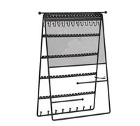 Ujjdwiurgh Présentoir à bijoux vertical pliable noir pour boucles d'oreilles, colliers, bagues, bijoux - Facile à installer et à utiliser