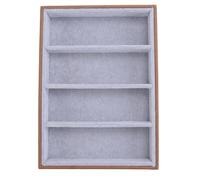 Ujjdwiurgh Présentoir à lunettes de soleil - 4 grilles - Boîte d'affichage pour lunettes de soleil - Plateau de rangement de bijoux - Marron