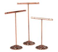 Ujjdwiurgh Présentoir portable en métal pour boucles d'oreilles et colliers - Support en forme de T - Bronze