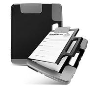 Ujjdwiurgh Presse-Papiers Noir avec Rangement Presse-Papiers en Plastique avec PoignéE Classeur de Construction de Stockage 14,4X12,1X2,44 Pouces