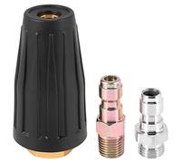 Ujjdwiurgh Pressure Buse Turbo À Jet Rotative Universelle pour Laveuse, pour Eau Chaude Et Froide, 3 000 Psi, 3,0 Orifices,3 Gal/Min avec Une Fiche de Connexion de 1/4 Pouce (Noire)