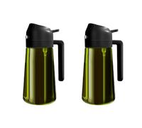 Ujjdwiurgh Pulvérisateur d'huile en verre vert pour la cuisine, distributeur d'huile d'olive à double fonction, qualité alimentaire, sans danger pour le barbecue.