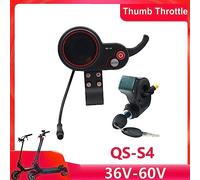 Ujjdwiurgh QS-S4 36V-60V ÉCran LCD AccéLéRateur au Pouce + Clé de Verrouillage D'Allumage 3PIN pour Zero 8 9 10 8X 10X Scooter ÉLectrique Affichage 6PIN