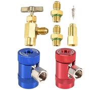 Ujjdwiurgh R1234YF Peut Tarauder avec Adaptateur de RéServoir R134A et Raccords Rapides R1234, pour de ManomèTres Mainfold A/C RefrigerAnts