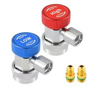 Ujjdwiurgh R134A Connecteur de Coupleur de Voiture Automatique, Adaptateur en Laiton, Réfrigérant de Climatisation, Jauge de Collecteur AC Réglable