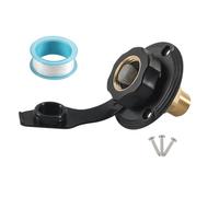 Ujjdwiurgh Raccord d'entrée d'eau pour camping-car - Bride d'entrée d'eau en laiton avec clapet anti-retour - Connecteur de tuyau d'eau pour camping-car - Noir