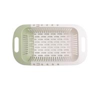 Ujjdwiurgh Rack de Vaisselle Télescopage Plastique Drainage Panier Parier Lavage Lavage Légumes Fruits de Cuisine Verte et Blanc