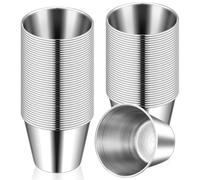 Ujjdwiurgh Ramekins Rond en Acier Inoxydable 24pcs 1,5 Oz de Trempette en Métal Tasses de Sauce Réutilisables Contenant des Contenants