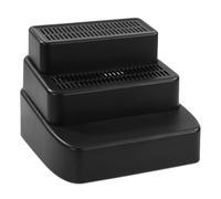 Ujjdwiurgh Rampe de Litière Ajustable à 3 Étapes avec Fonction de Filtre, Piège à Litière Détachable Conçu pour Les Petits et Âgés, Noir.