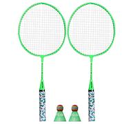 Ujjdwiurgh Raquettes de badminton pour enfants, volants et raquettes de sport avec 2 balles pour enfants, joueurs d'intérieur et d'extérieur, vert