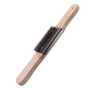 Ujjdwiurgh Râteau de Roue de Polissage de 15 Pouces pour le Nettoyage Composé, L'éLimination des ComposéS RéSiduels et Du MéTal, Manche en Bois de Polissage en Acier de Râteau