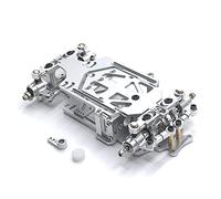 Ujjdwiurgh RC01 1/28 ÉChelle RWD DéRive de la TéLéCommande Voiture Empattement RéGlable Châssis en MéTal KIT pour K969 K989 284131 Mini-Q, Argent