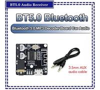 Ujjdwiurgh Récepteur Audio BT5.0 Récepteur Audio Bluetooth Décodeur Bluetooth MP3 + Kit de Câble Audio AUX Décodeur Bluetooth MP3 Haut-Parleur de Voiture Sans Perte Module de Carte Amplificateur Audio