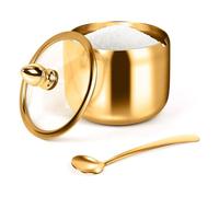 Ujjdwiurgh Récipient à Sucre avec Couvercle et Cuillère pour Accessoires de Station de Café, Rangement de Cuisine pour Sel, Bonbons, Grains de Café