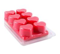 Ujjdwiurgh Récipients de Fonte de Cire - Moules de Fonte de Cire en Plastique Vides Transparents à 8 Cavités - 25 Paquets de en Forme de Coeur pour Les Fontes de Cire de Tartelettes.