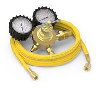 Ujjdwiurgh Régulateur D'Azote + Tuyau, Pression de Sortie 0-800 PSI et 0-4000PSI, Connexion D'Entrée CGA580 et Raccord Évasé Mâle 1/4 Pouce