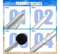 Ujjdwiurgh Remplacement de Poteaux de de Plage 2 Paquets Pliables Portables en Alliage D'Aluminium Réparant Les Accessoires de Fixation pour Les Fêtes de Camping