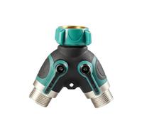 Ujjdwiurgh Répartiteur de tuyau 2 voies 1,9 cm connecteur Y avec vanne d'arrêt, séparateur de tuyau d'arrosage facile à installer A