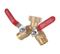Ujjdwiurgh Répartiteur de tuyau d'arrosage en laiton robuste - Valve Y - 2 voies - Filetage GHT de 1,9 cm - Pour robinets d'extérieur