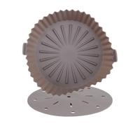 Ujjdwiurgh Revêtement de friteuse à air, 25,4 cm, réutilisable, en silicone, anti-adhésif, design de filtre à huile de 22 cm, marron