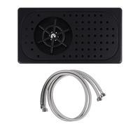 Ujjdwiurgh RinçAge de Pichet en Acier Inoxydable Barre de RinçAge en Verre pour éVier, RinçAge de PulvéRisation de Rondelle de Tasse pour HôTel Cafe Restaurant Noir