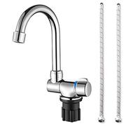 Ujjdwiurgh Robinet de cuisine pliable avec rotation à 360 degrés - Robinet d'eau à poignée unique - Mélangeur d'eau froide et chaude - Robinet en cuivre pour camping-car et bateau