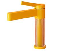 Ujjdwiurgh Robinet en laiton à trou unique pour évier de salle de bain avec corps en acrylique à une poignée pour évier de cuisine