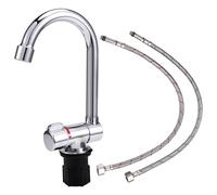 Ujjdwiurgh Robinet pliable universel pour voiture, caravane, camping-car, rotation à 360 °, mitigeur d'eau froide et chaude, 1/2