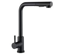 Ujjdwiurgh Robinetterie D'Évier de Cuisine à Bec Rétractable avec Jet et Buse Pulvérisatrice, en Acier Inoxydable Noir, Eau Chaude et Froide