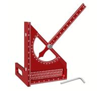 Ujjdwiurgh Rotracteur Carré Réglable avec Guide de Marquage à 180 Degrés - Aluminium Half Circle Set Scribing Règle Red