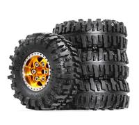 Ujjdwiurgh Roue en Métal avec Verrouillage par Billes pour Voiture Tout-Terrain RC avec Pneu en Caoutchouc