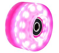 Ujjdwiurgh Roues de patins à roulettes 58 mm x 32 mm, roues de skateboard à roulettes d'extérieur haute clignotant, 6 lumières à double rangée, rose brillant