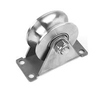 Ujjdwiurgh Roues de Porte Coulissante en Acier Inoxydable 304 de 2 Pouces, Rouleaux à Fente en U, Poulies Robustes, Roulement Lisse, Roulettes à Double Roulement