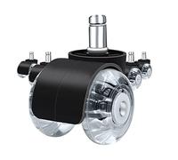 Ujjdwiurgh Roues de Roulette de Chaise de Bureau 5 PièCes, Roulettes Doubles Robustes de 2 Pouces, Roue de Chaise de Bureau D'Ordinateur de Remplacement à Double Roulement à Billes