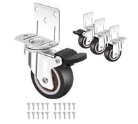 Ujjdwiurgh Roulettes à Latéral, Lot de 4 Roulettes avec Frein, Petites Roues en Forme de L pour Meubles, Roulettes D'Armoire, 1,25 Po (Forme en L)