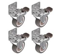 Ujjdwiurgh Roulettes à Latéral, Roues de Meubles de 2 Pouces, Roulettes en Caoutchouc en Forme de L, Lot de 4, Dessus Pivotant Verrouillable à 360 Degrés, Paquet de 4