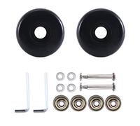 Ujjdwiurgh Roulettes de rechange pivotantes en polyuréthane pour valise, roulements en acier au carbone, 55 mm x 18 mm, noir