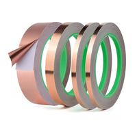 Ujjdwiurgh Ruban adhésif en cuivre pour vitrail (2,5 cm, 1,27 cm, 1,3 cm, 1,27 cm, 1,27 cm x 20 m), adhésif conducteur électrique pour guitare facile à installer