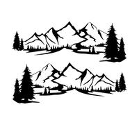 Ujjdwiurgh RV Camping-Car CôTé Corps Autocollant Bricolage Grande Montagne Arbre Autocollant DéCoration pour Voiture Caravane Remorque