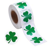Ujjdwiurgh 'S Day Autocollants Trèfle Rouleau de 3,8 cm d'étiquette adhésive pour décoration et artisanat irlandais