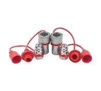 Ujjdwiurgh -S4-04 1/2" NPT ISO5675 Raccord rapide hydraulique en acier au carbone Ensemble de connexion rapide hydraulique pour tracteur Coupleur hydraulique Agricole Raccord à déconnexion rapide