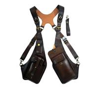 Ujjdwiurgh Sac à bandoulière rétro style steampunk pour vélo, moto, téléphone portable, sac à outils, marron