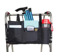 Ujjdwiurgh Sac de Marcheur avec Glacière Souple et Porte-Gobelet, de Marcheur pour Déambulateur Pliable, Paniers de Marcheur, Porte-Gobelet pour Déambulateur