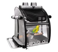 Ujjdwiurgh Sac de Porte-Oiseaux avec Perche, Porte-Voyage Transparent Portable pour Oiseaux avec de en Acier Inoxydable,